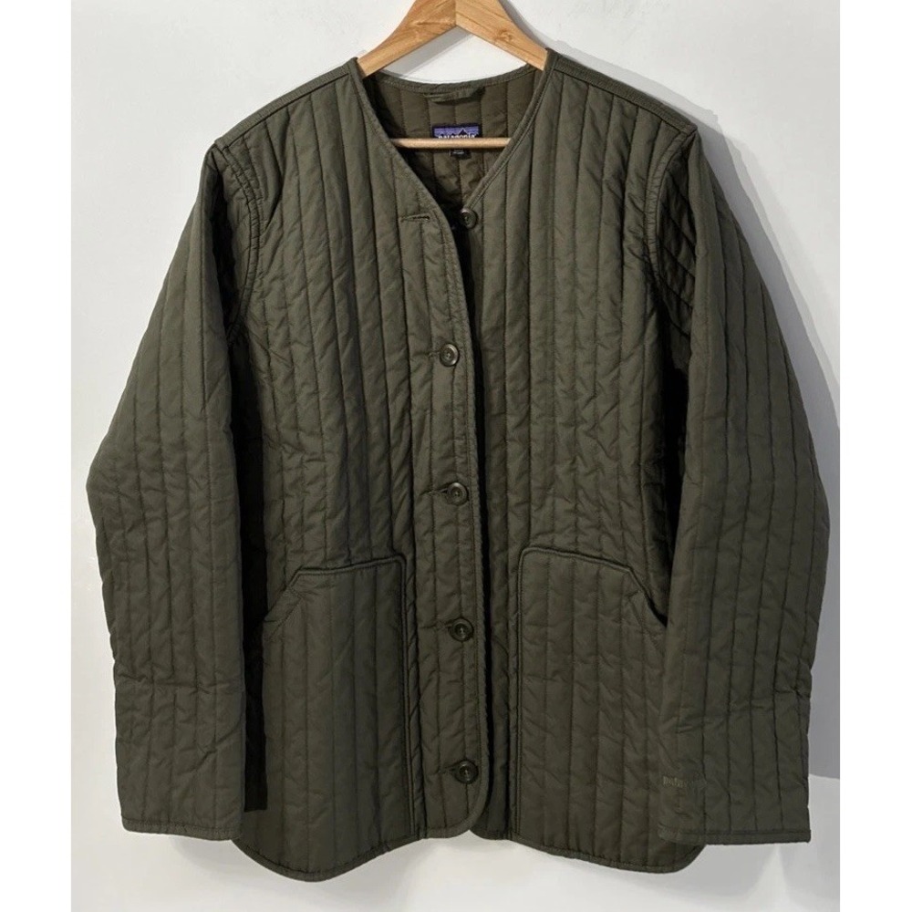 Womens Patagonia Seldom Traveled Jacket Hemp Cotton Insulated Olive Large 20370